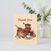 Carte Postale Joli café ajouter un texte merci (Debout devant)