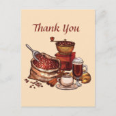 Carte Postale Joli café ajouter un texte merci (Devant)