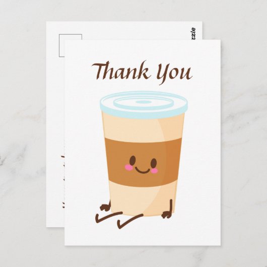 Carte Postale Joli café ajouter un texte merci (Devant / Derrière)