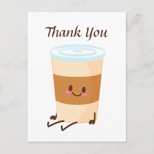 Carte Postale Joli café ajoutez un texte merci (Devant)