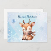 Carte Postale Joli cerf caricaturé en neige (Devant / Derrière)