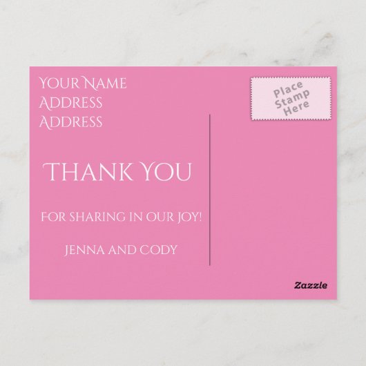 Carte Postale Joli cerisier rose fleurit Merci (Dos)