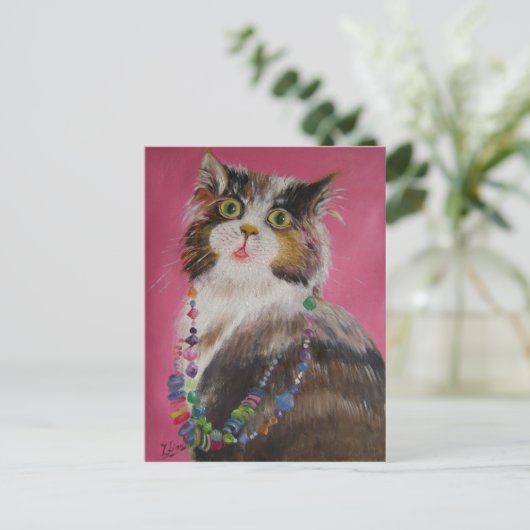 Carte Postale joli chat (Debout devant)