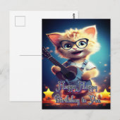 Carte Postale Joli chat anniversaire (Devant / Derrière)