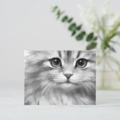 Carte Postale Joli chat aux nuances de gris (Debout devant)