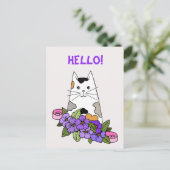 Carte Postale Joli chat calico  (Debout devant)