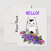 Carte Postale Joli chat calico  (Devant / Derrière)