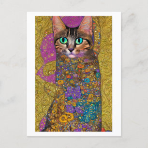 Carte Postale Joli chat - dans le style de Klimt