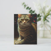 Carte Postale Joli Chat de Noël (Debout devant)