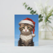 Carte Postale joli chat de Noël (Debout devant)