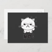 Carte Postale Joli chat en colère qui siffle Non. (Devant / Derrière)