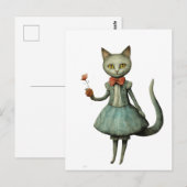 Carte Postale Joli chat gris fantaisiste (Devant / Derrière)