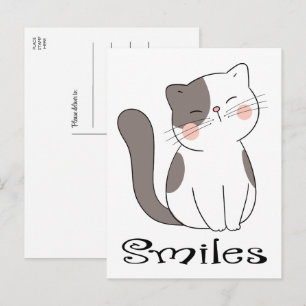 Carte Postale Joli Chat Mignon Pensant À Vous Vous Manquant Bonj