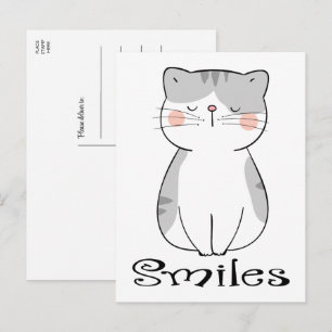 Carte Postale Joli Chat Mignon Pensant À Vous Vous Manquant Bonj