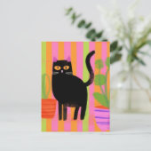 Carte Postale Joli Chat Noir (Debout devant)
