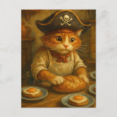 Carte Postale Joli Chat Pirate Boulanger (Devant)