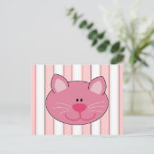Carte Postale Joli Chat Rose Mignon (Debout devant)