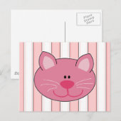 Carte Postale Joli Chat Rose Mignon (Devant / Derrière)