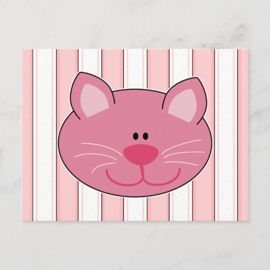 Carte Postale Joli Chat Rose Mignon (Devant)