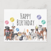Carte Postale Joli chien coloré joyeux anniversaire (Devant)
