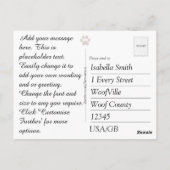 Carte Postale Joli chien dans un sous-bois feuillu vert (Dos)