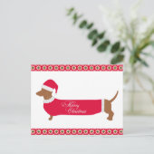 Carte Postale Joli chien de Noël Dachshund (Debout devant)