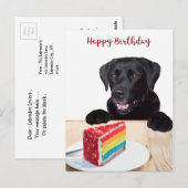 Carte Postale Joli chien joyeux anniversaire - Labrador Retrieve (Devant / Derrière)