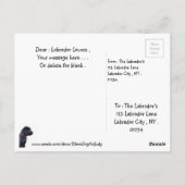 Carte Postale Joli chien joyeux anniversaire - Labrador Retrieve (Dos)