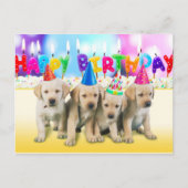 Carte Postale Joli chiot d'anniversaire (Devant)