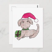 Carte Postale Joli chiot de Noël (Devant / Derrière)