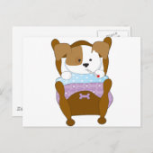 Carte Postale Joli chiot malade (Devant / Derrière)