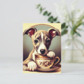 Carte Postale Joli chiot Whippet (Debout devant)