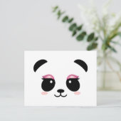 Carte Postale Joli cils rose panda (Debout devant)