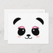 Carte Postale Joli cils rose panda (Devant / Derrière)
