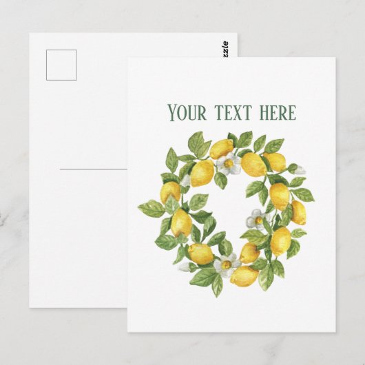 Carte Postale Joli citron frais personnalisable (Devant / Derrière)