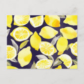 Carte Postale Joli citron jaune | Aquarelle mignonne (Devant)