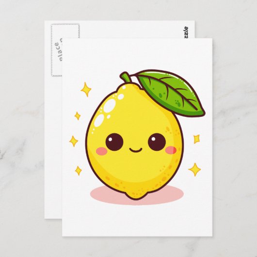 Carte Postale Joli Citron Jaune Heureux (Devant / Derrière)