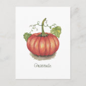 Carte Postale Joli Citrouille Avec Vins En Aquarelle (Devant)