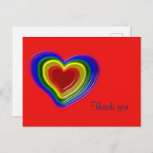 Carte Postale joli cœur arc-en-ciel (Devant / Derrière)