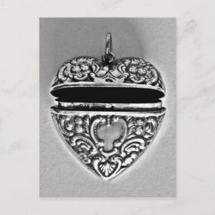 Carte Postale Joli coeur argenté