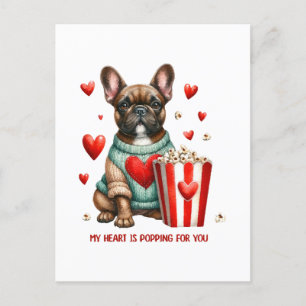 Carte Postale Joli cœur de la Saint-Valentin de Bouledogue Franç