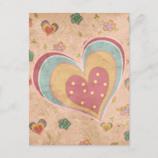 Carte Postale Joli Cœur Pastel