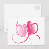 Carte Postale Joli Coeur rose (Devant / Derrière)