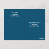 Carte Postale Joli cœur rouge Saint-Valentin Chien blanc bleu (Dos)