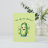 Carte Postale Joli concombre de bande dessinée verte (Debout devant)