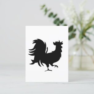 Carte Postale Joli coq noir chanceux 
