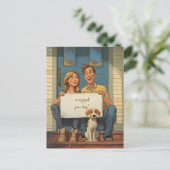 Carte Postale Joli Couple et le Chiot (Debout devant)