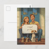 Carte Postale Joli Couple et le Chiot (Devant / Derrière)