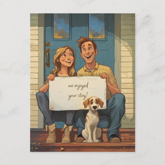 Carte Postale Joli Couple et le Chiot (Devant)