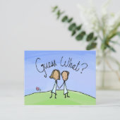 Carte Postale Joli Couple Lesbien Devinez Quoi (Debout devant)